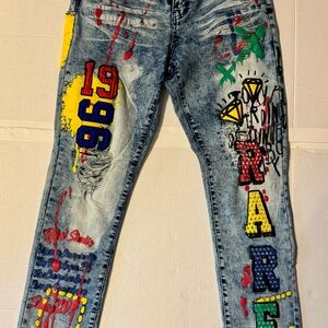 Rue21 Blue Tie-Dye Skinny Jeans